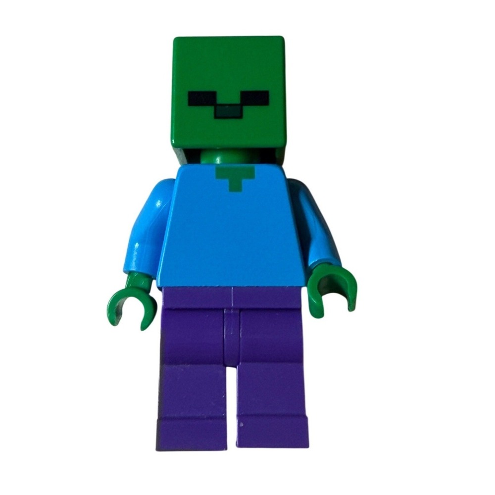 Lego Minecraft Zombie Minifigure‎ Blue Shirt Purple Pants
